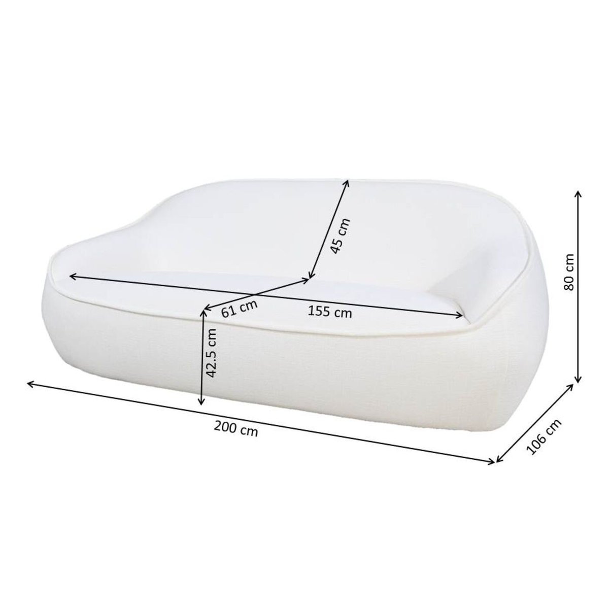 Canapé 2 places en polyester, LUMI beige, KARE DESIGN