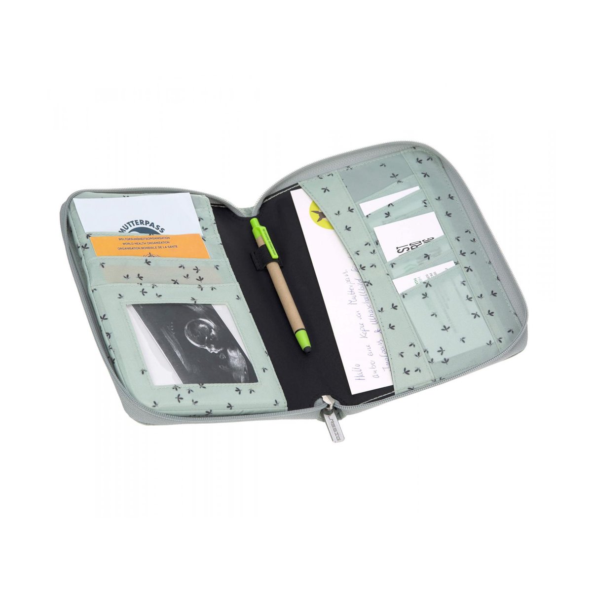 Protège carnet de santé menthe, gris, LASSIG