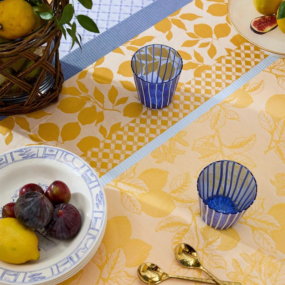 Nappe pur coton enduit MILLE CITRONS provence, GARNIER THIEBAUT