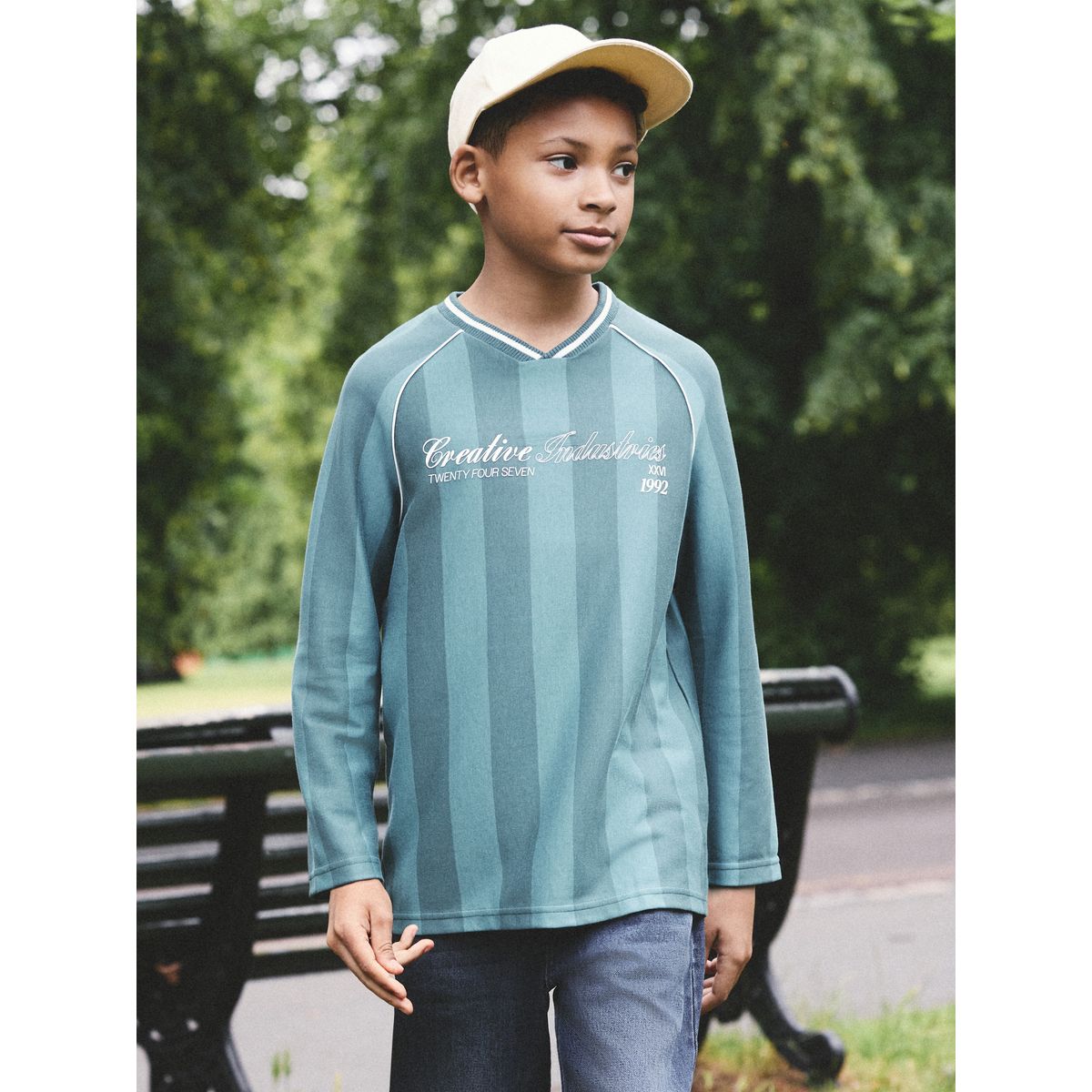 Jean large à taille élastique jean bleu moyen, NEXT