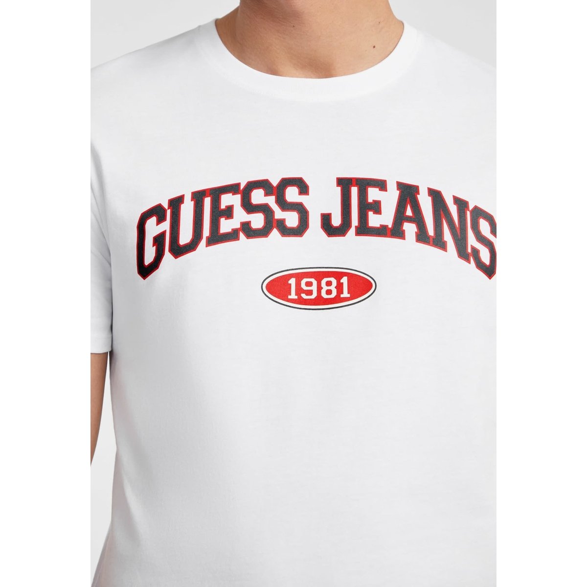T-Shirt Slim 1981 blanc, GUESS
