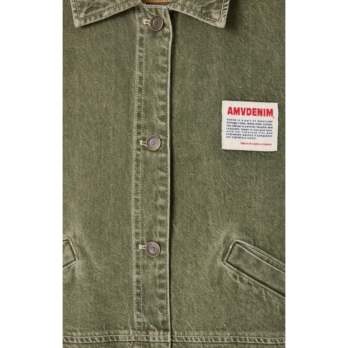 Uzatown Denim Oversize Jacket with Button Fastening olive, AMERICAN VINTAGE