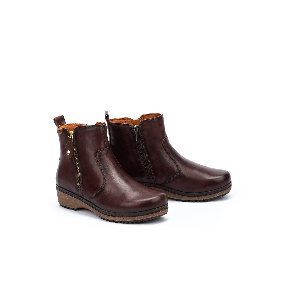 Bottines plates cuir Granada caoba, PIKOLINOS
