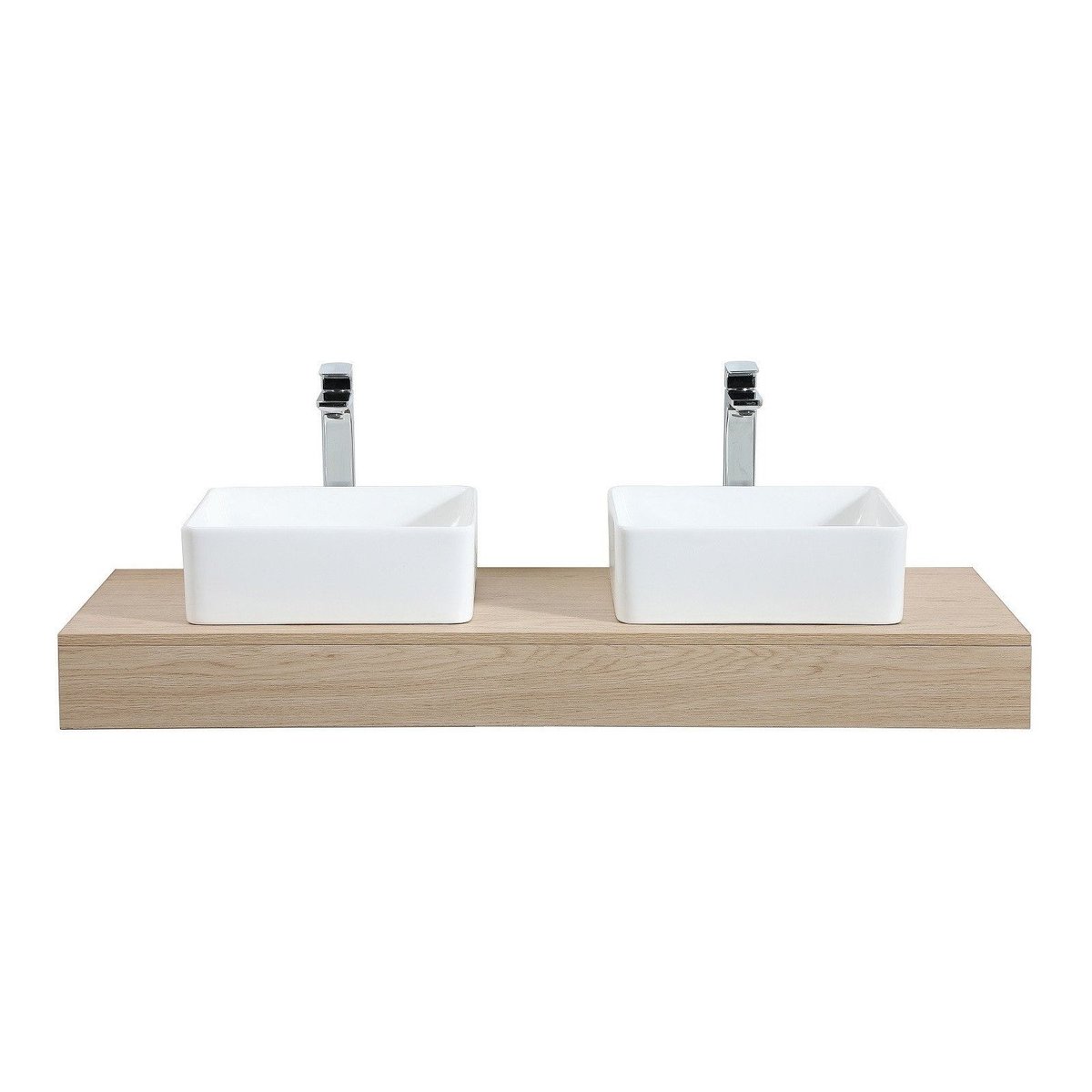 Plan de toilette épai double vasque WILL décor chêne, MOB IN