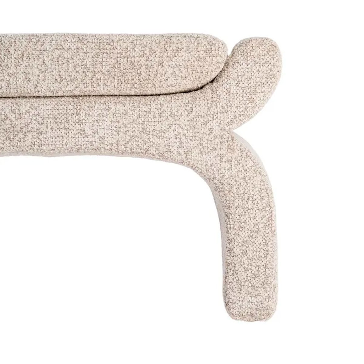 Banquette bout de lit tissu beige 115x43x45cm beige, WADIGA
