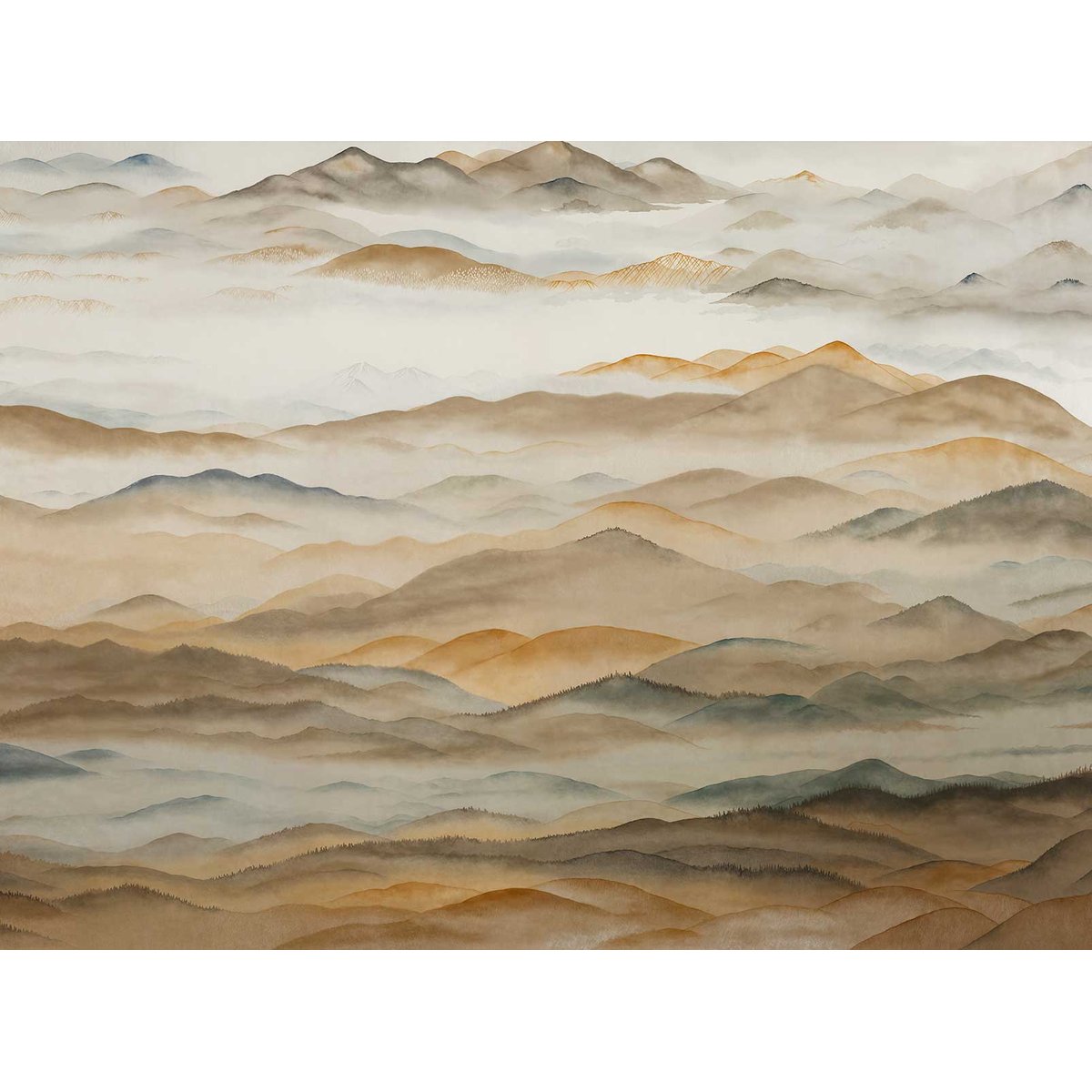 Papier peint Cimes Sienne beige, HEXOA