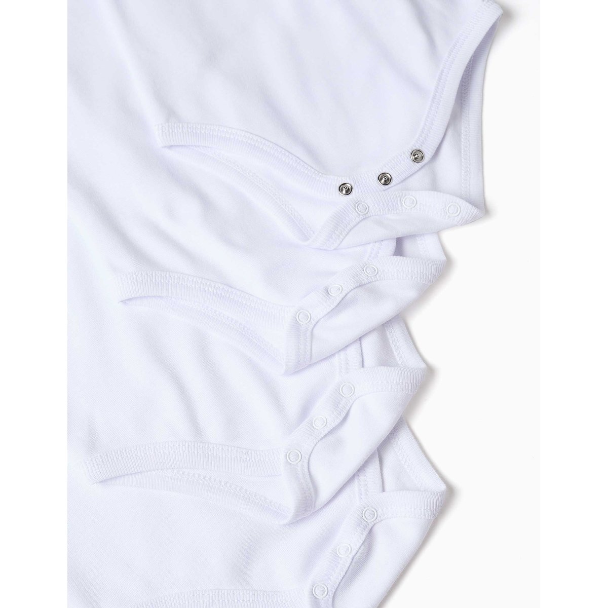 Pack de 4 bodys à manches longues en coton avec imprimés blanc, ZIPPY