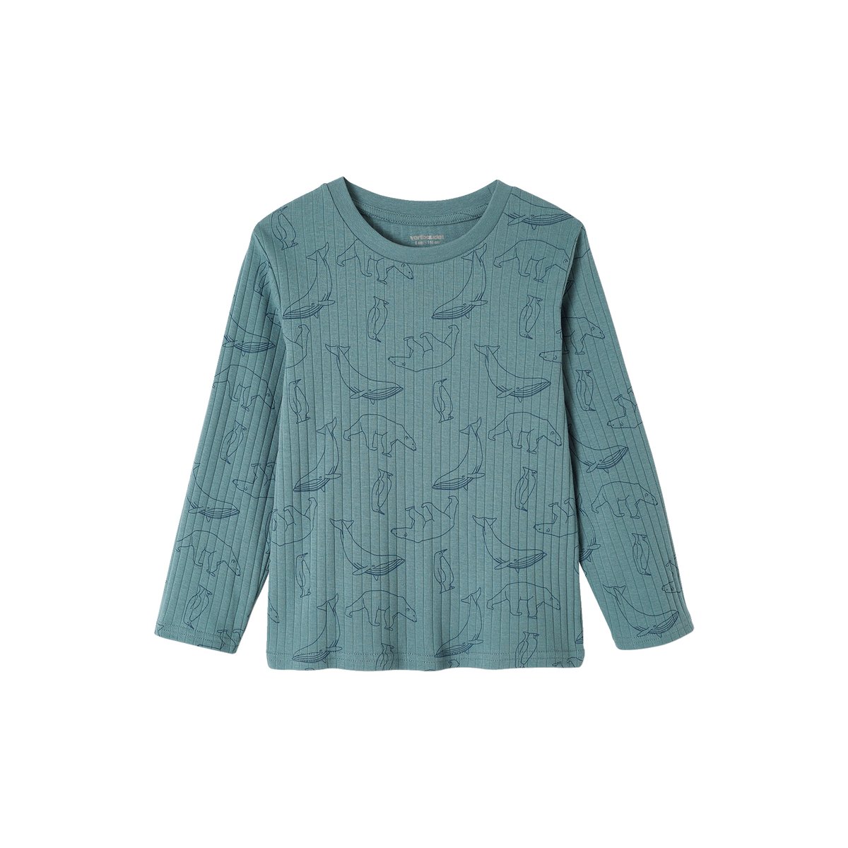 Lot de 2 pyjamas "ours" en maille côtelée vert émeraude, VERTBAUDET
