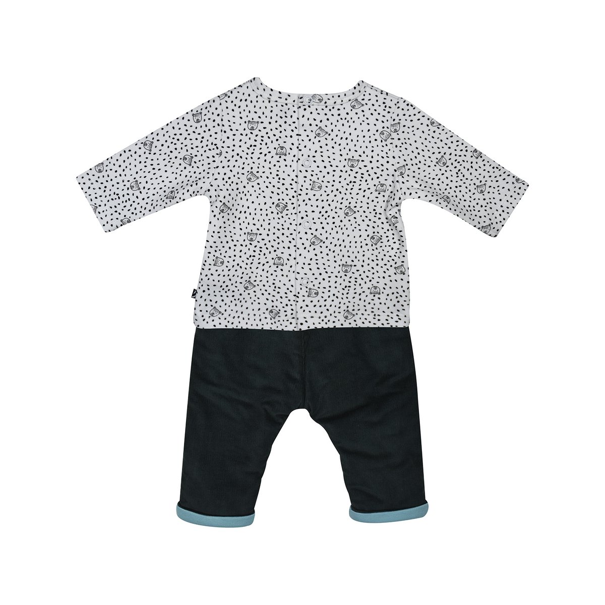 Tee shirt + pantalon naissance fidel vert, SUCRE D'ORGE