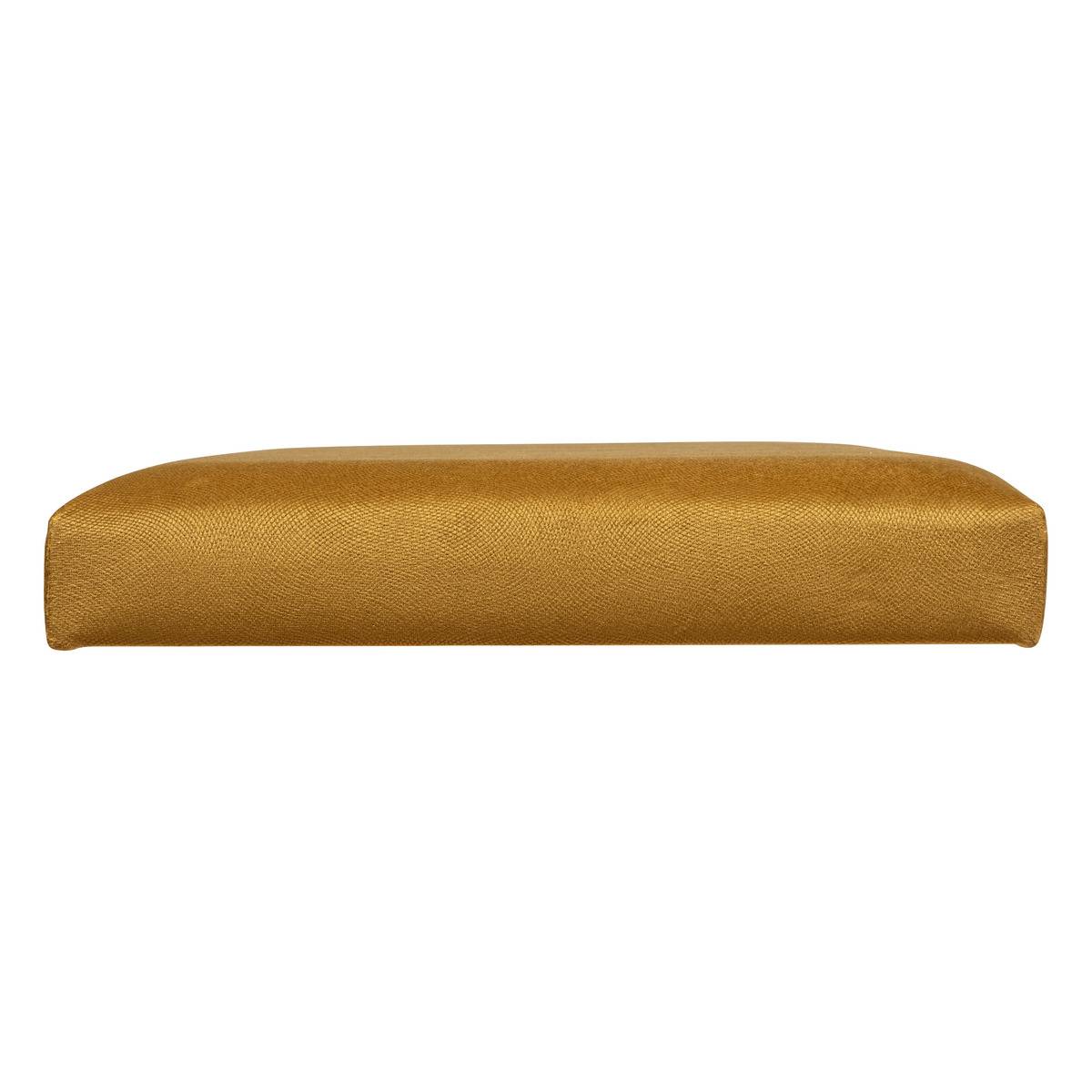 Banc coffre de rangement pliable velours LILOU ocre, ATMOSPHERA