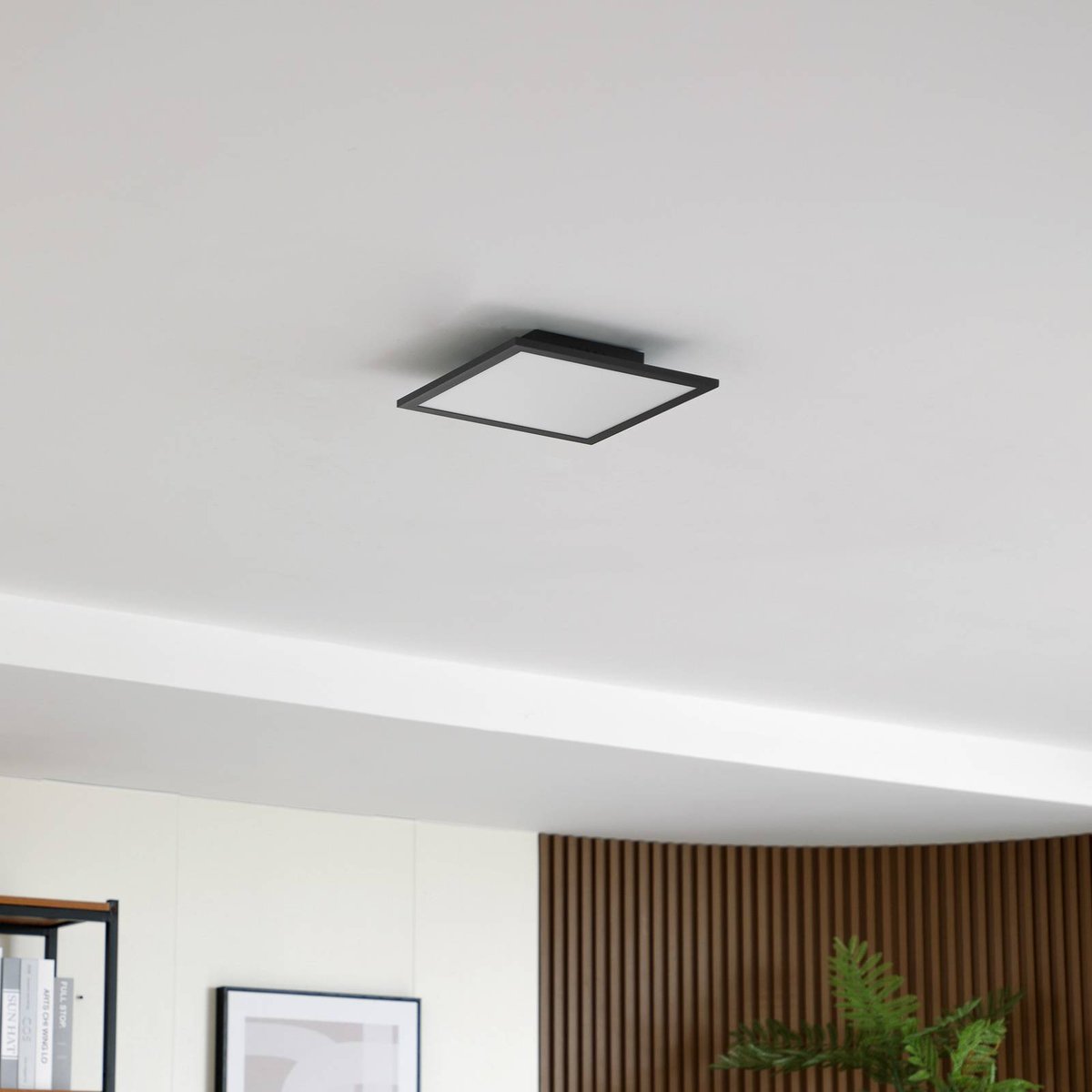 Plafonnier moderneLED, Enhife noir, LINDBY