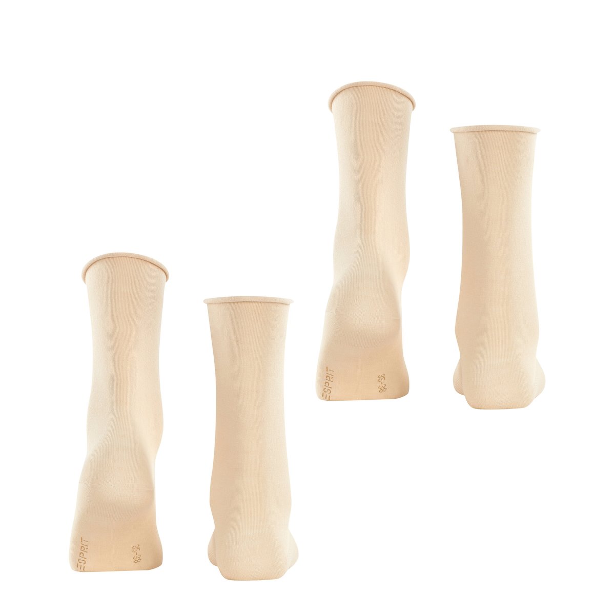 Chaussettes Basic Pure 2-Pack Opaque creme, ESPRIT
