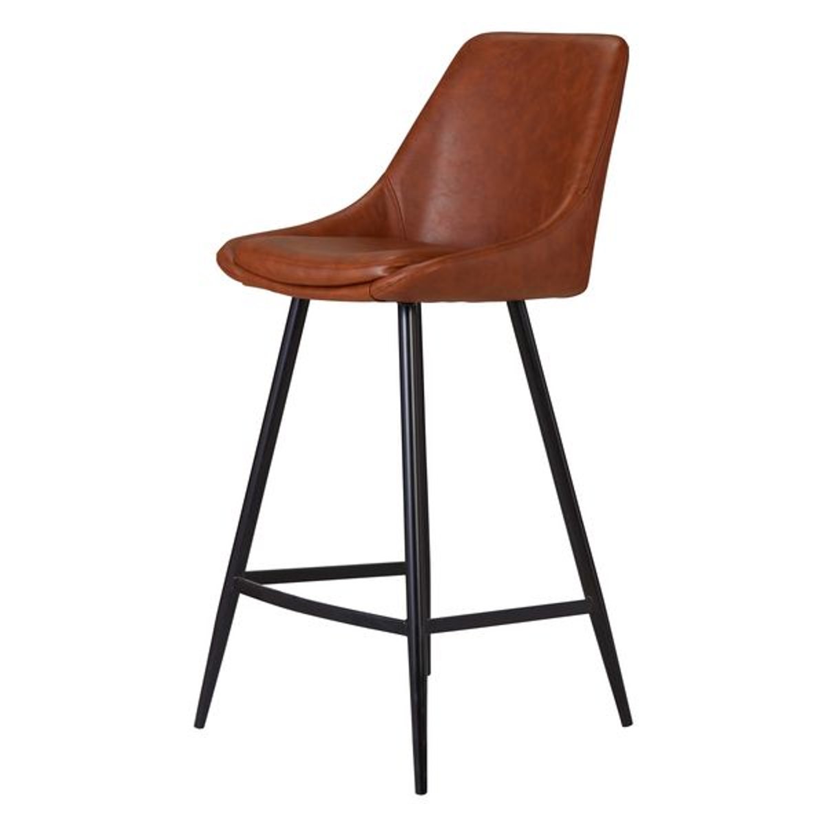 Chaise snack en PU marron marron foncé, ZAGO