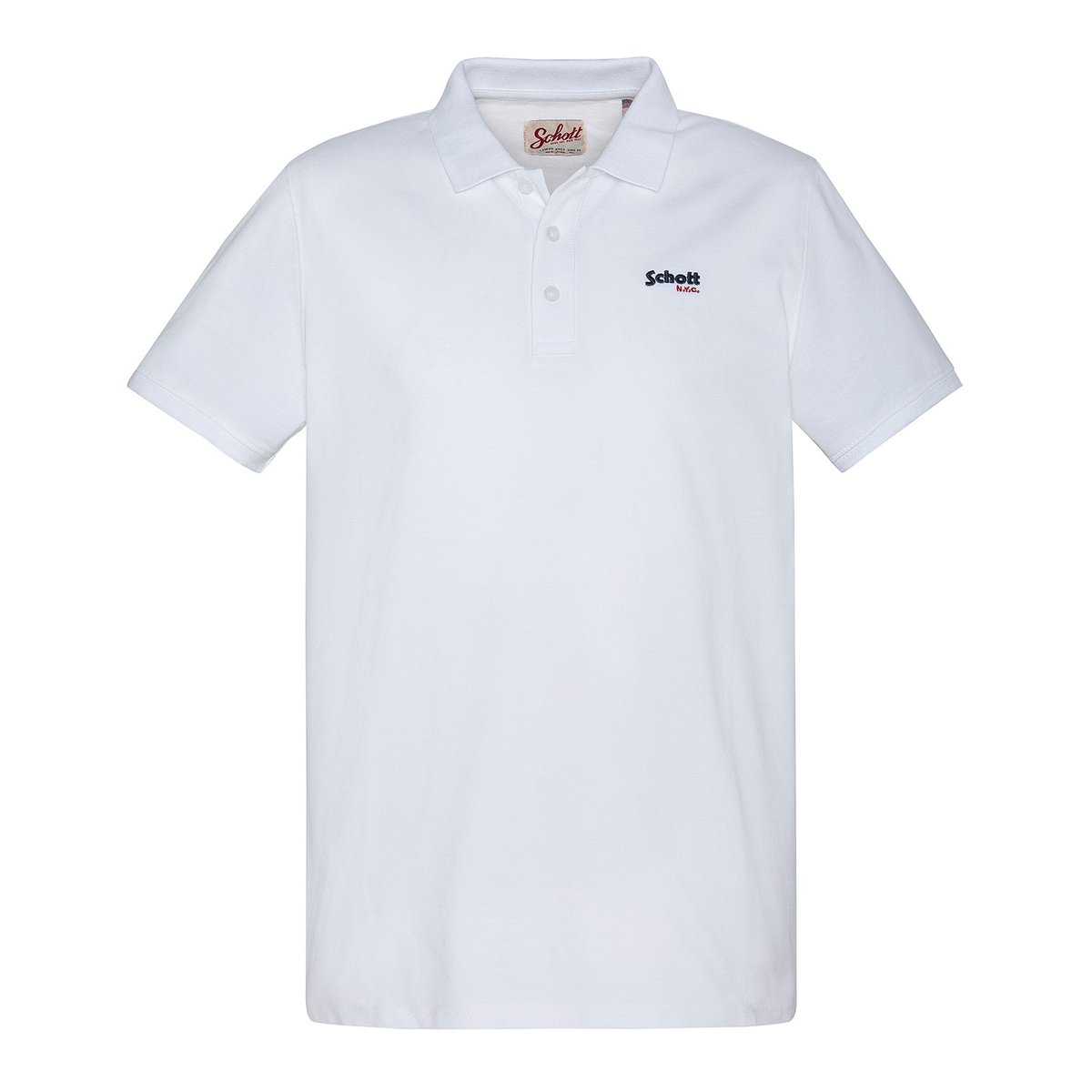 Polo en maille piquée PS Casual blanc, SCHOTT