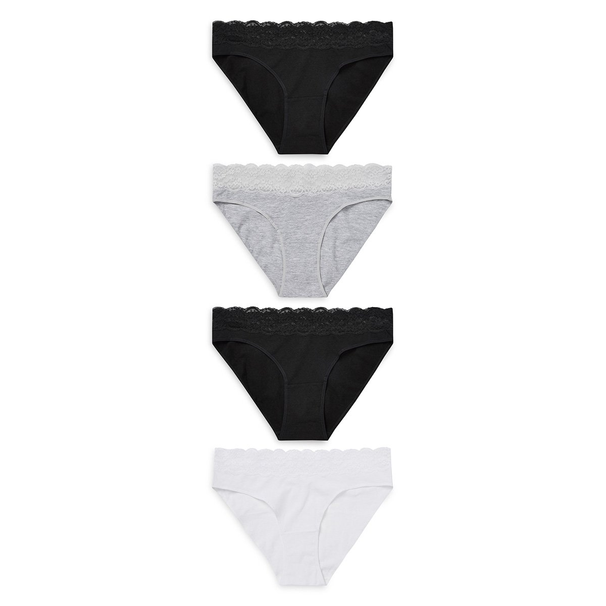 Slips brésiliens bordure en, lot de 4 monochrome, NEXT