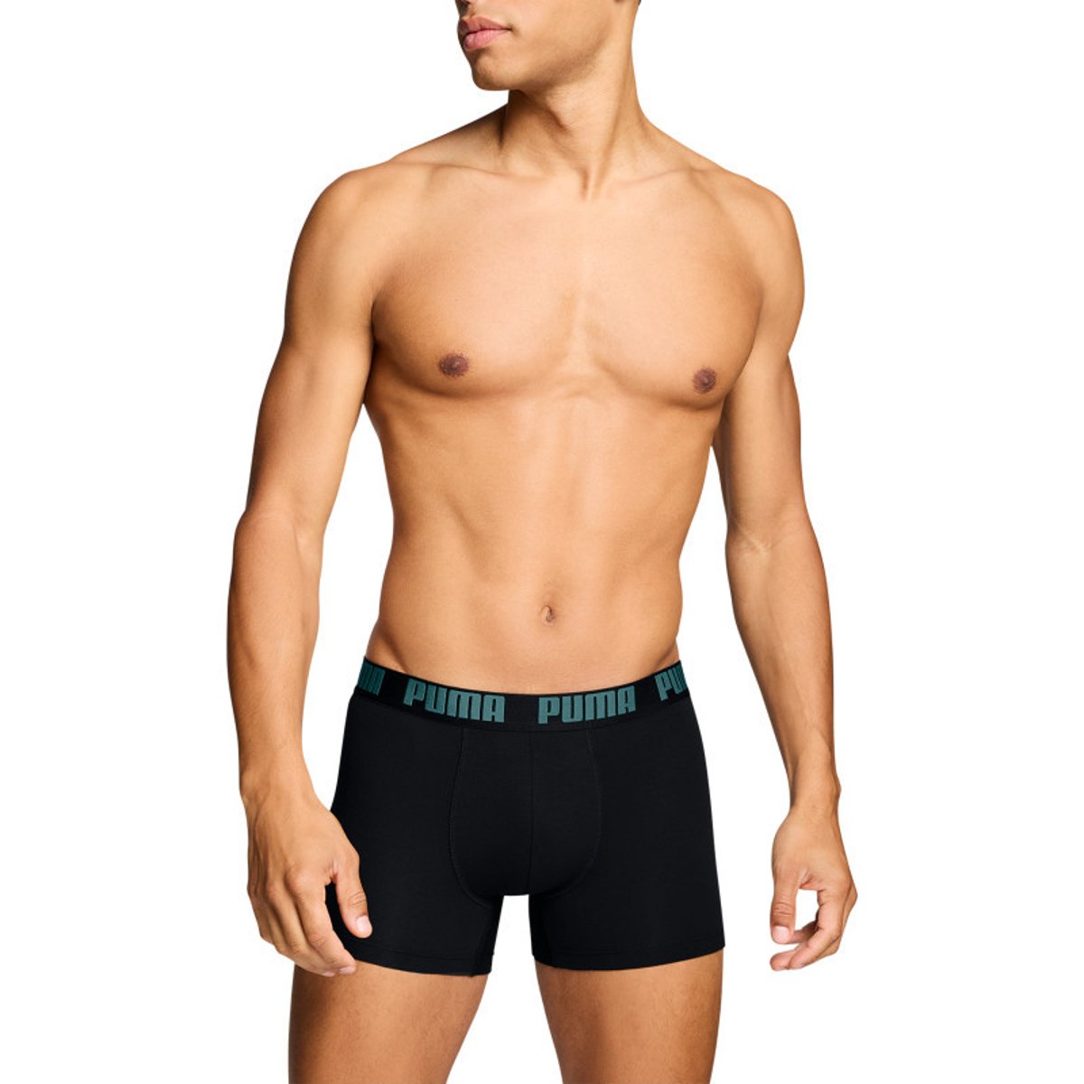 Lot de 2 boxers classiques en coton noirs unis pourvus d'une taille élastiquée noir, PUMA