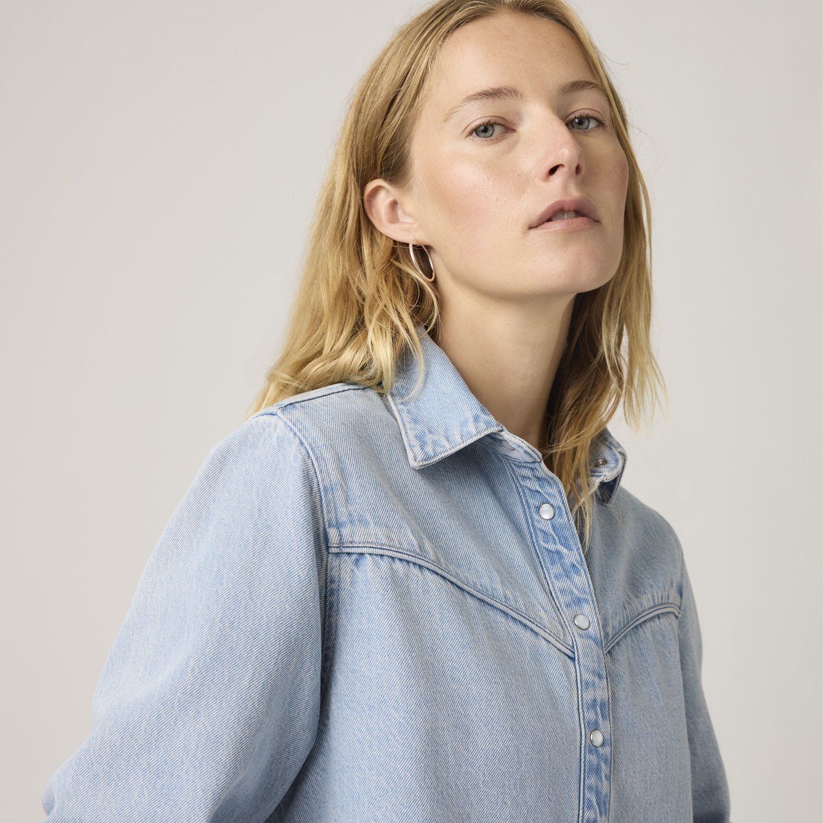 Veste-chemise Logan bleu - tencel blasted stone top, LEVI'S