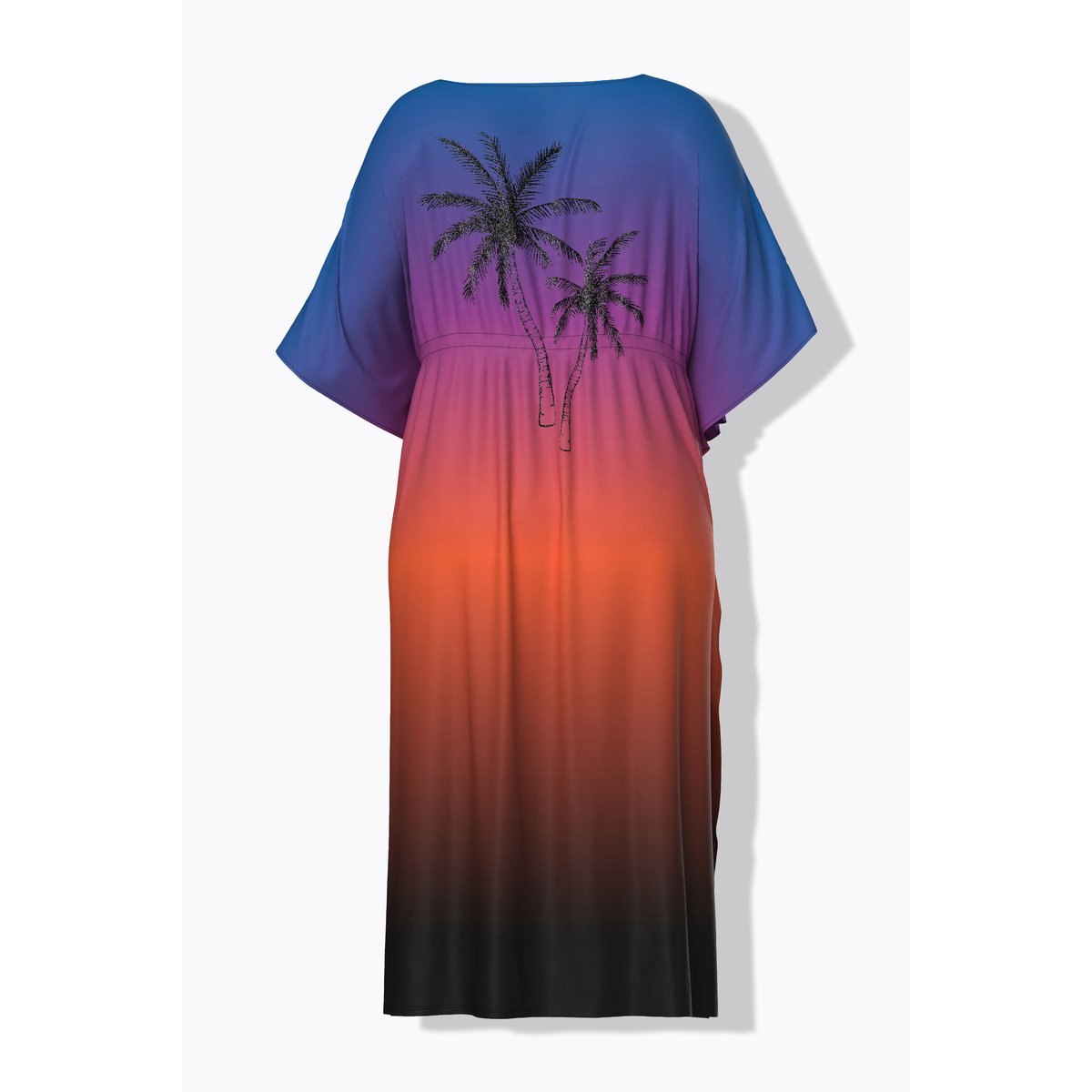 Caftan à manches courtes et encolure bleu roi, ULLA POPKEN