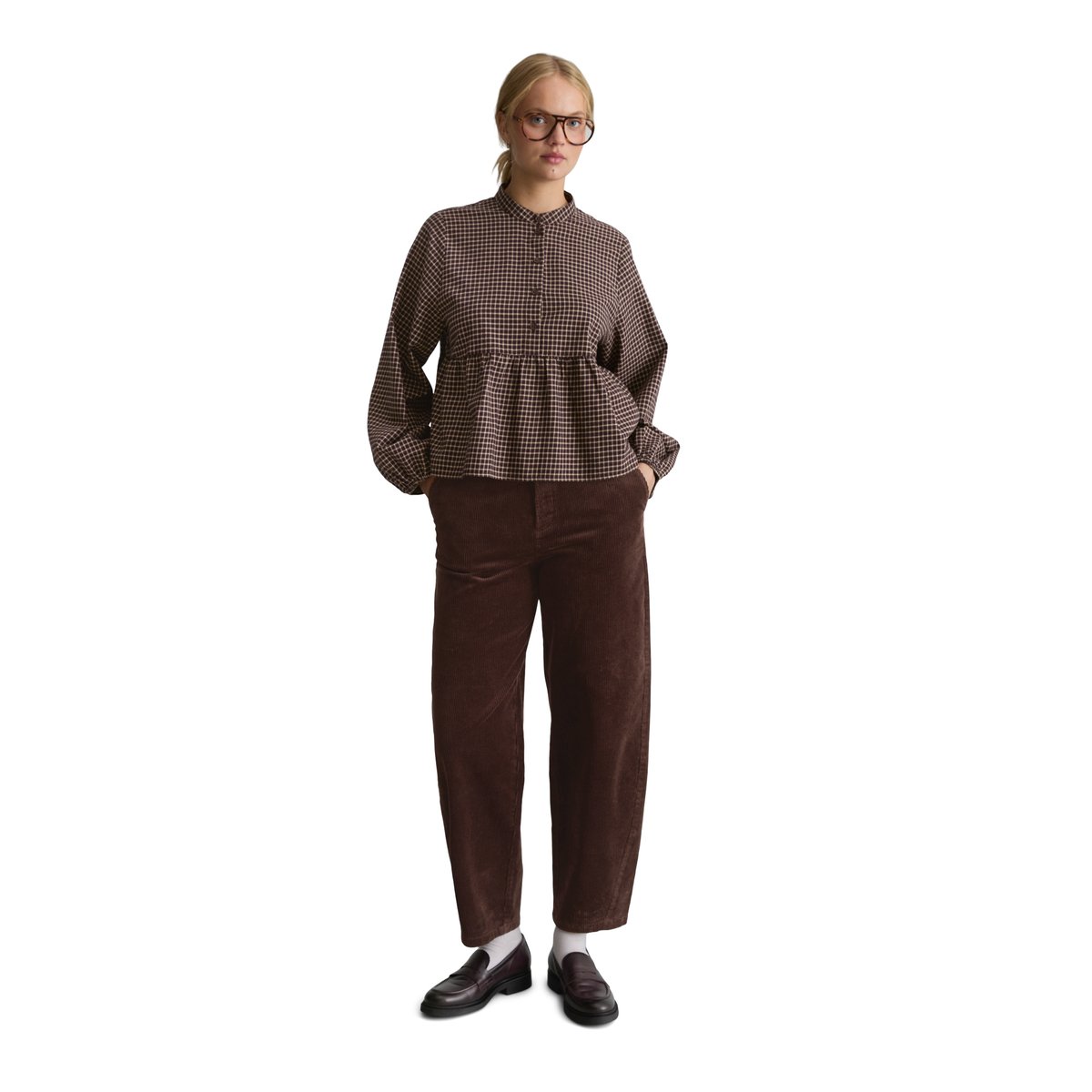 Chemisier en flanelle style décontracté en coton bio tout doux noir, MARC O’POLO DENIM