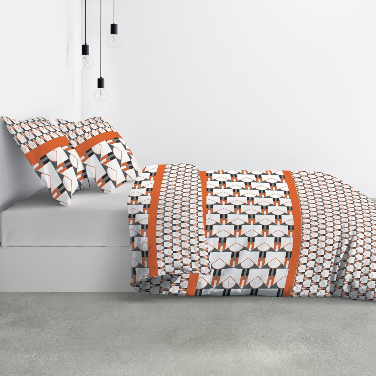 Parure de couette 3pcs microfibre 60 Arrow emeraude, C DESIGN HOME TEXTILE
