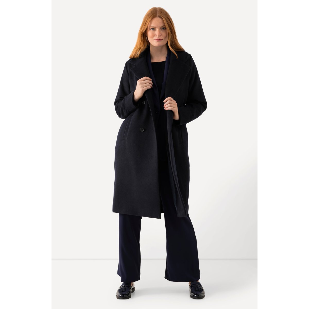 Manteau en laine mélangée marine, ULLA POPKEN