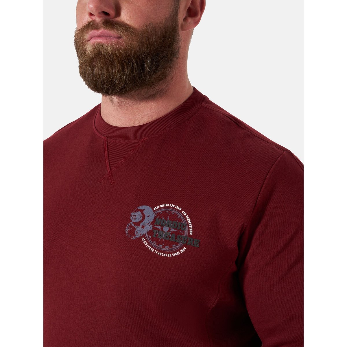 Sweatshirt TJALVE rouge foncé, JAN VANDERSTORM