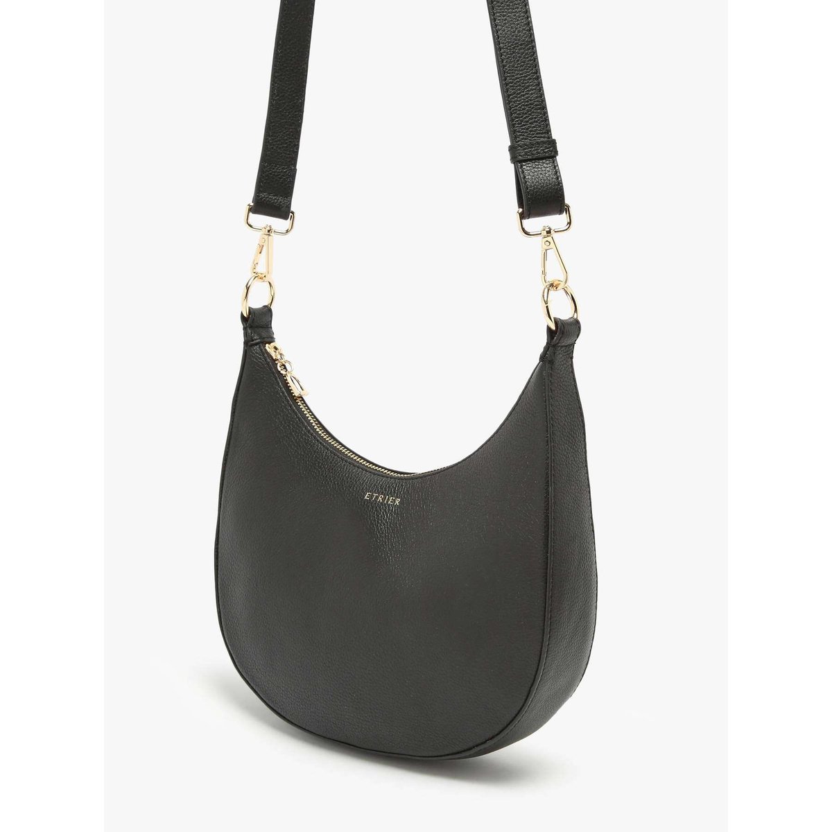 Sac bandoulière M Tradition cuir noir, ETRIER