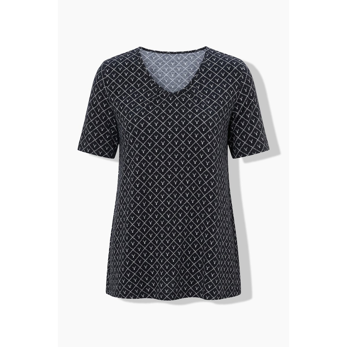 T-shirt motif bois de cerf noir, ULLA POPKEN