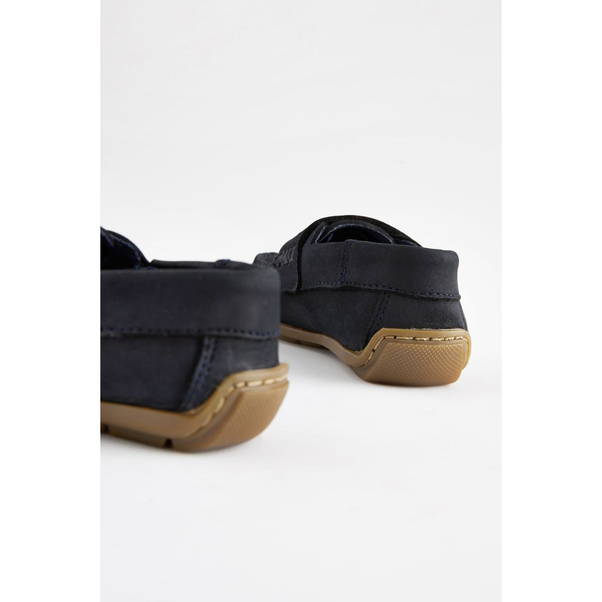 Mocassins avec fermeture scratch bleu marine, NEXT