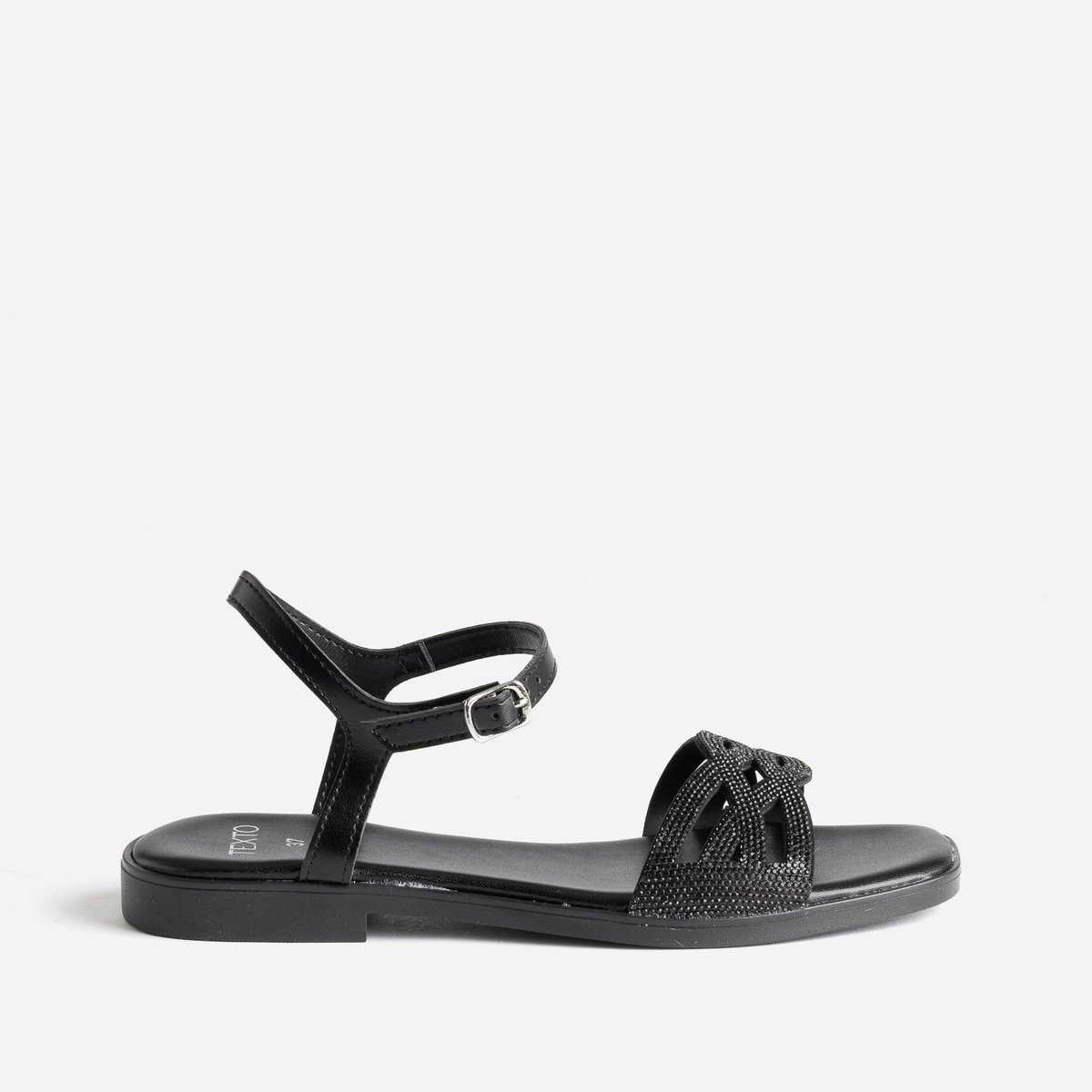 Sandale Plate NOLANA noir, TEXTO