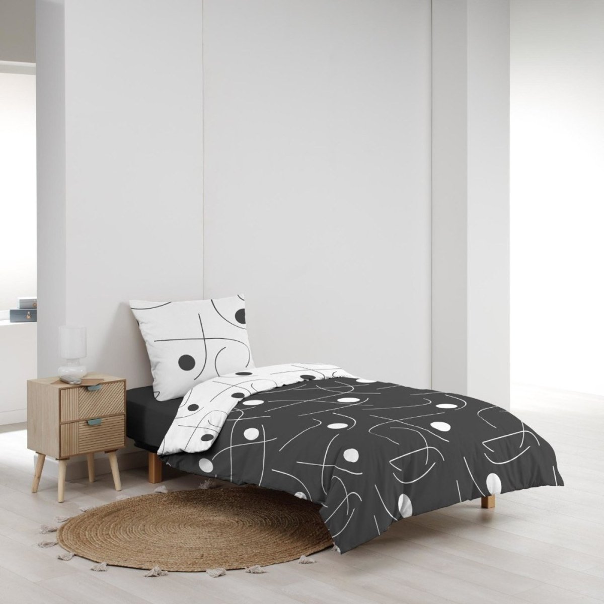Housse De Couette 140x200 + 1 Taie D'oreiller Sonate gris, DECORATIE