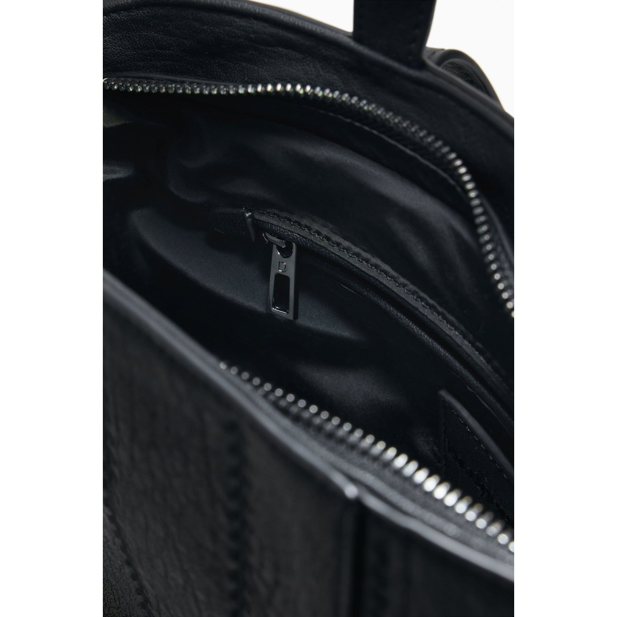 Petit sac à dos effet cuir patchwork noir, DESIGUAL