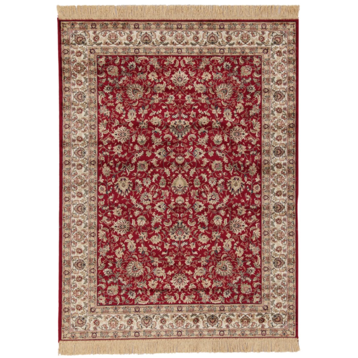 Tapis de salon style orient tissé plat SHIRA rouge, NOVATREND