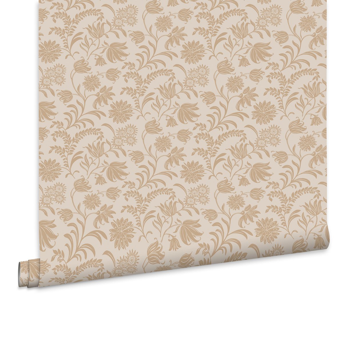 Papier peint Fleurs Hemingway Caramel brun clair, beige, LAURA ASHLEY