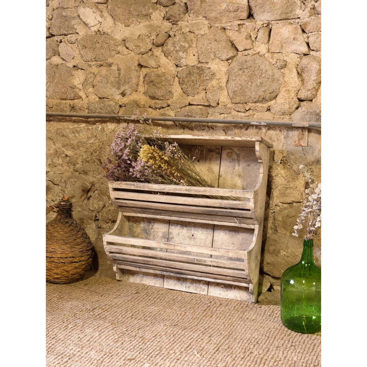 Étagère murale en bois Gaëlle N°1561 - Bon état gris, DEBONGOUT