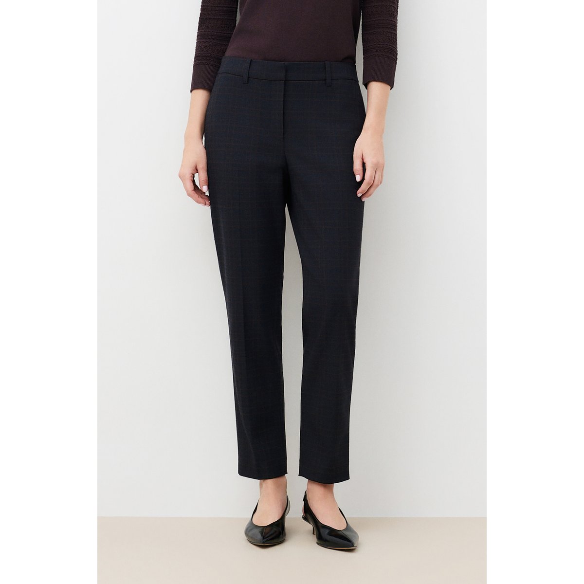 Pantalon cigarette élégant PSIDIKOCARREAU gris, CAROLL