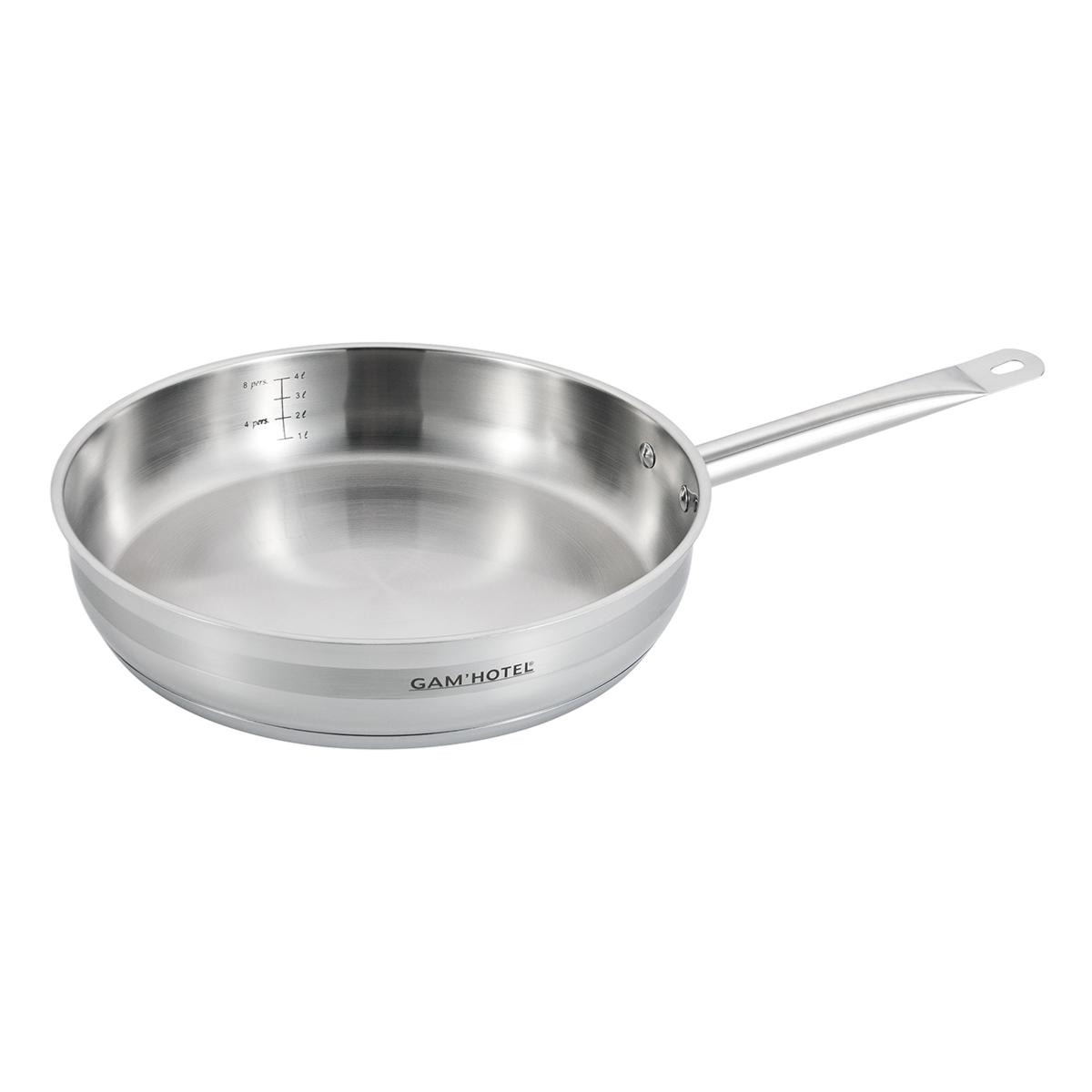 Poêle inox 32x6,5cm induction couleur unique, GAM HOTEL