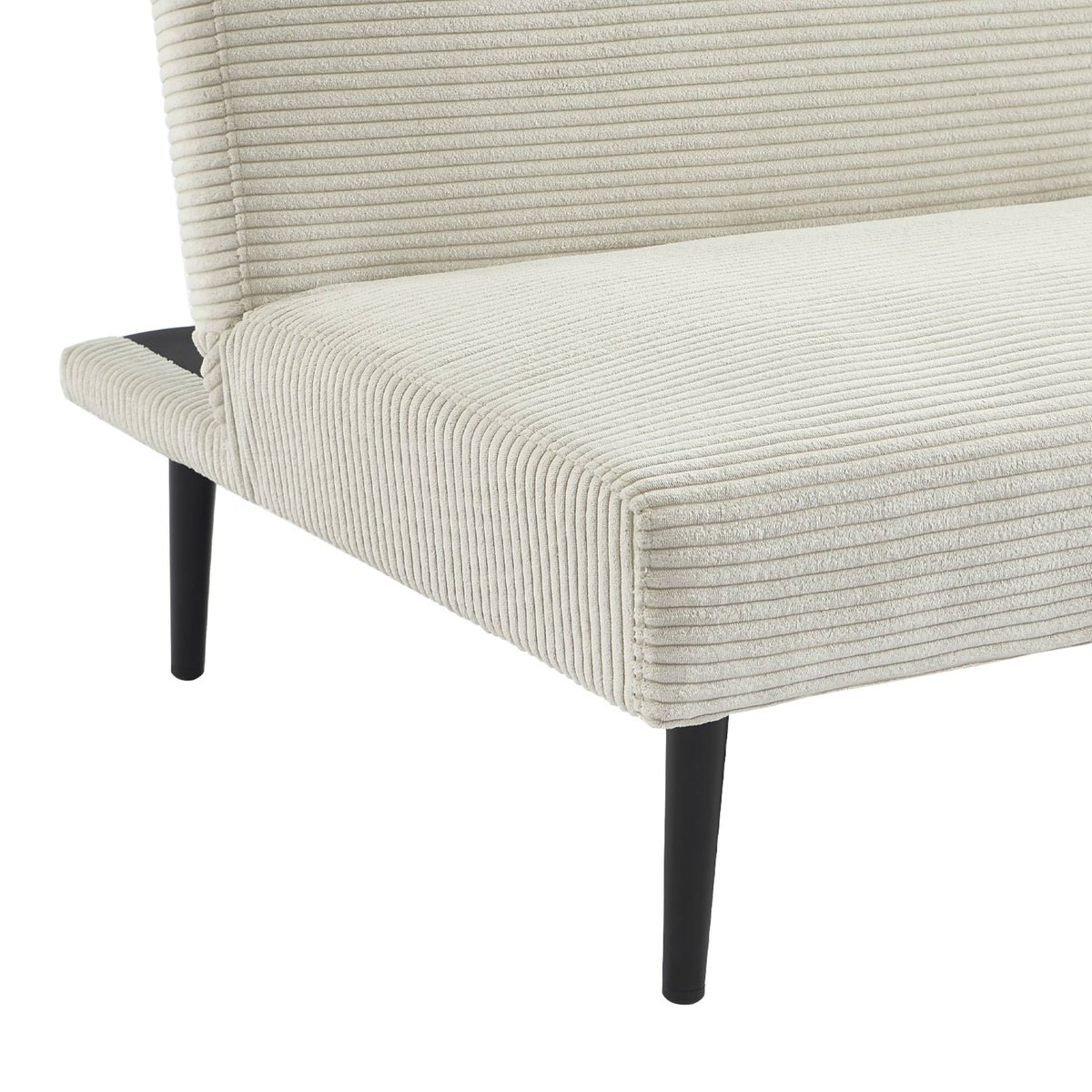 Canapé banquette convertible 3 places velours côtelé piétement métal MAX crème, SWEEEK