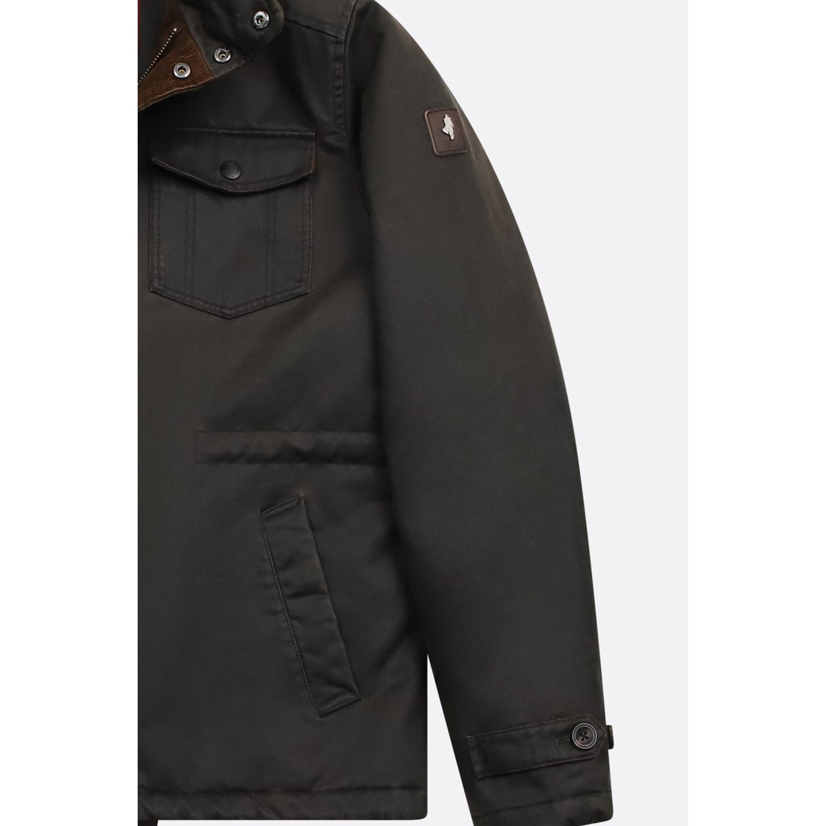 Veste parka enduite marron foncé, MCS