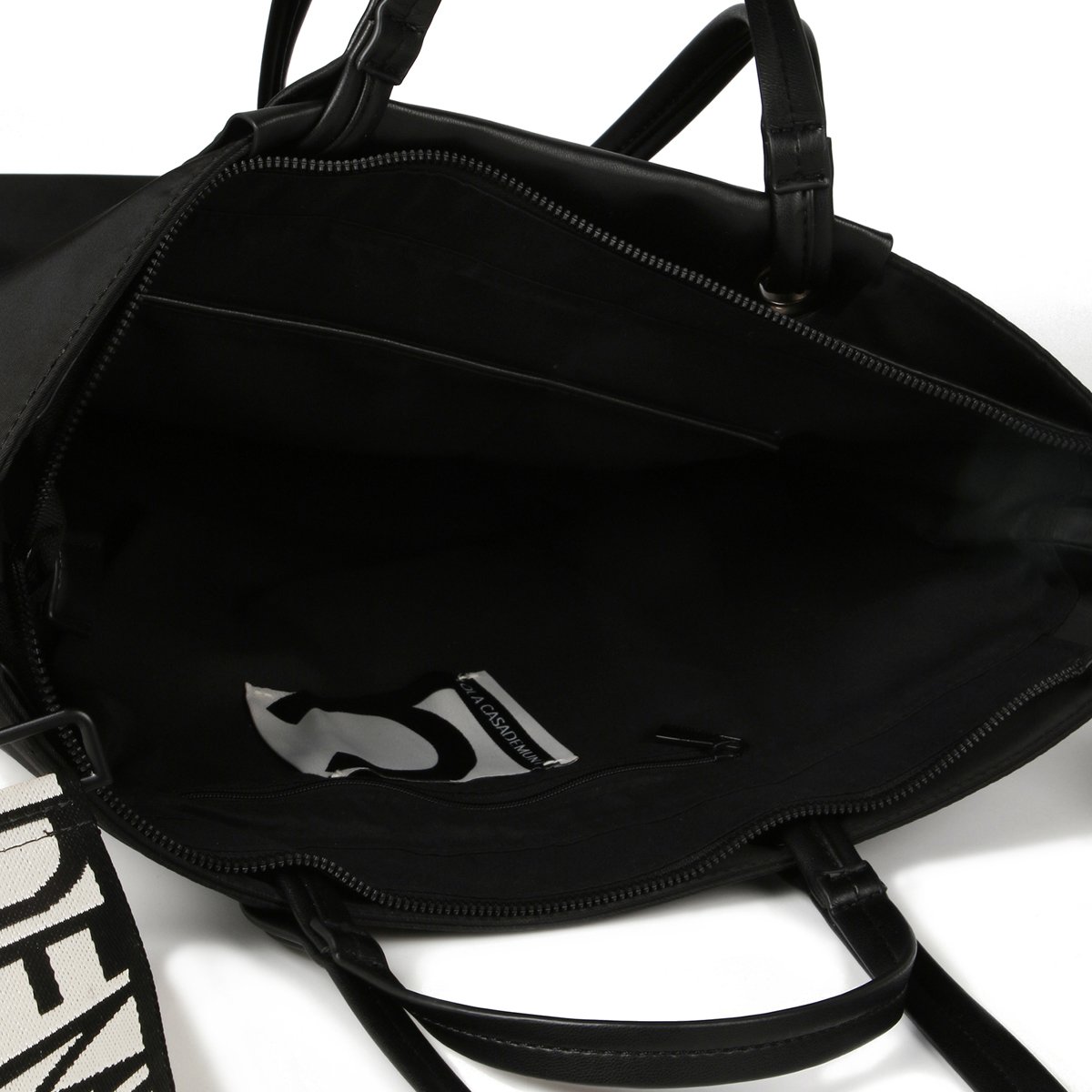 Sac cabas avec double poignée noir, LOLA CASADEMUNT