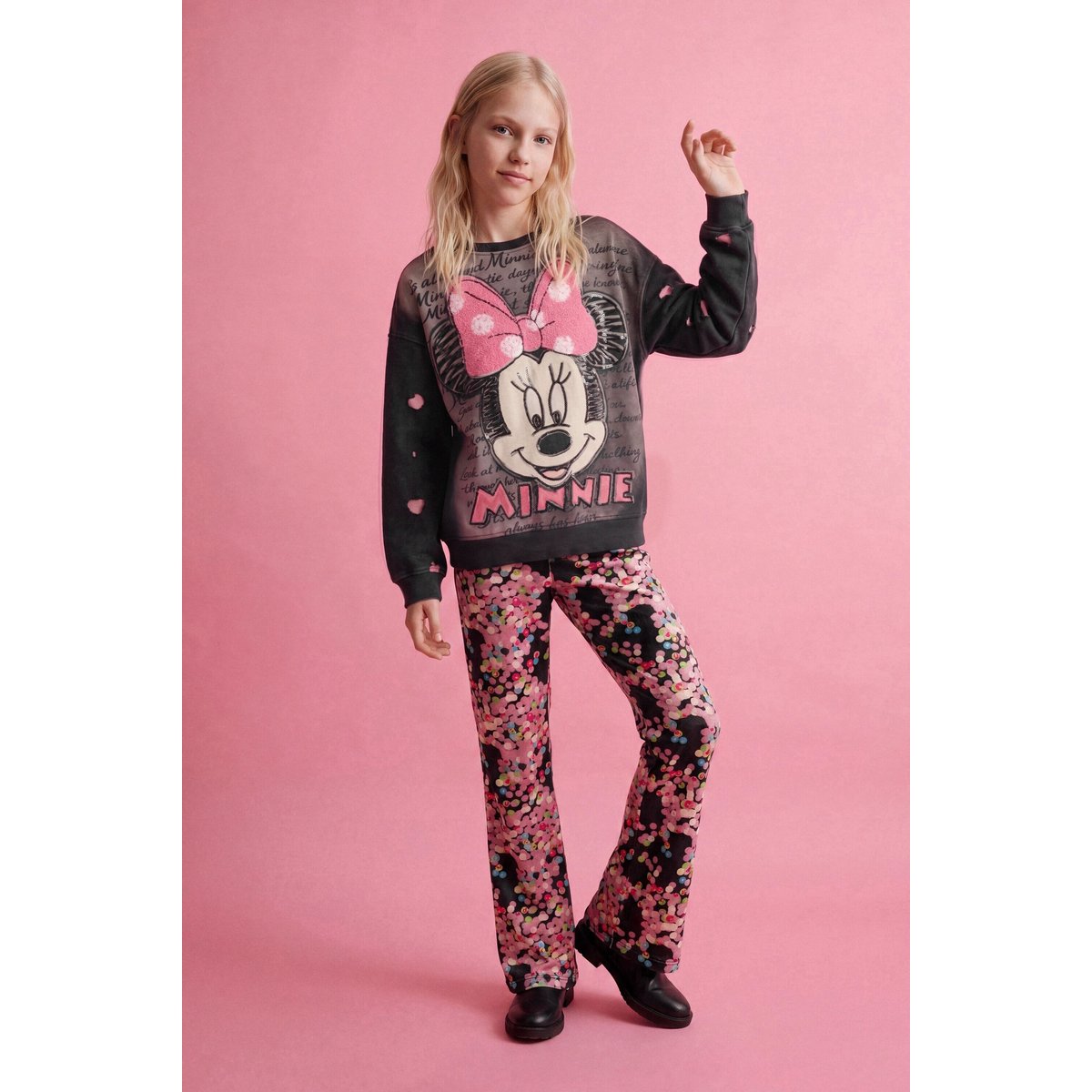 sweatshirt minnie mouse coton disney™ gris, DESIGUAL