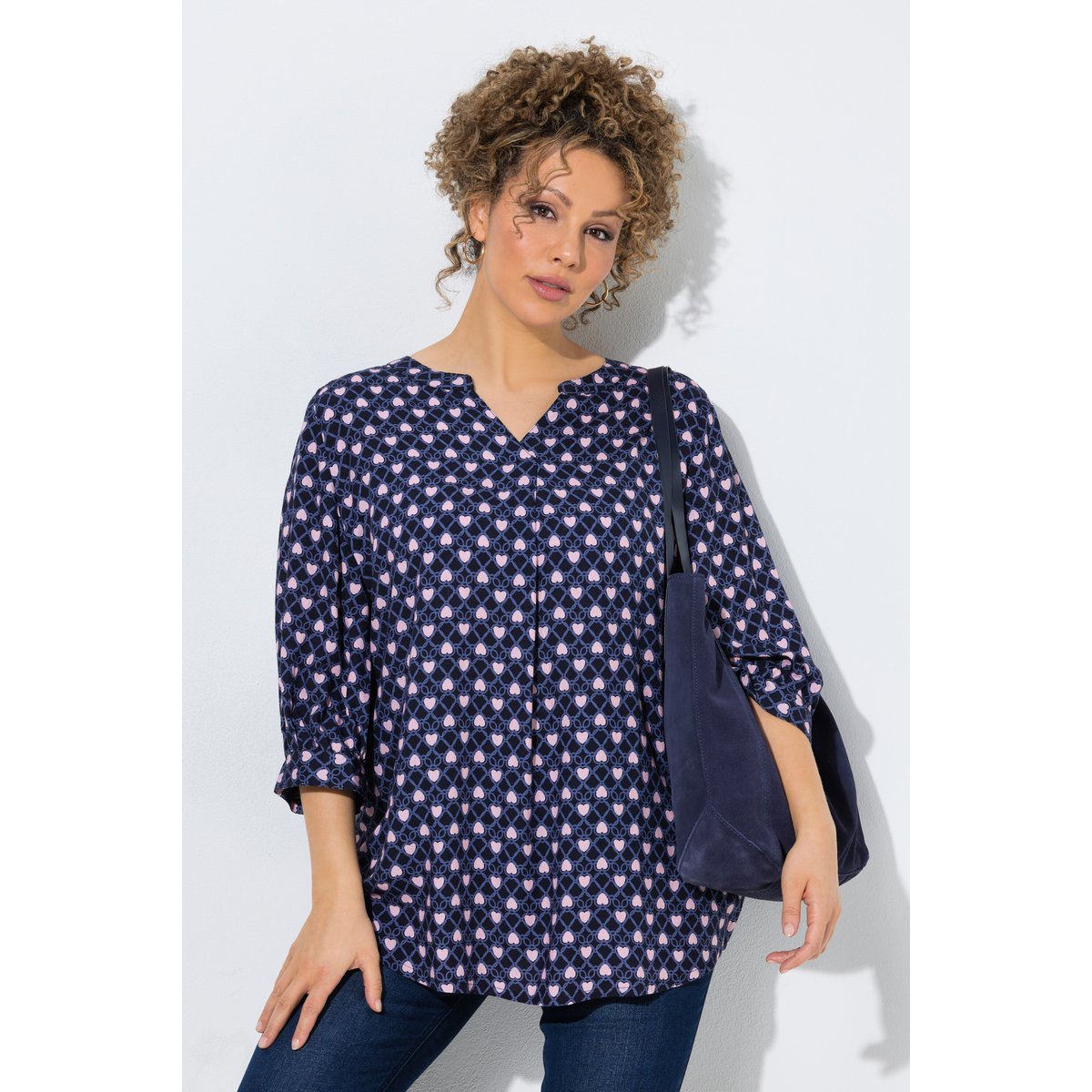 Tunique motif cœurs marine, ULLA POPKEN