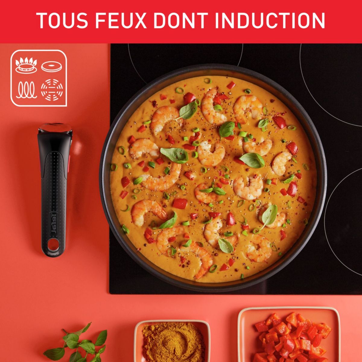 Batterie de cuisine Ingenio Emotion 5 pcs couleur unique, TEFAL