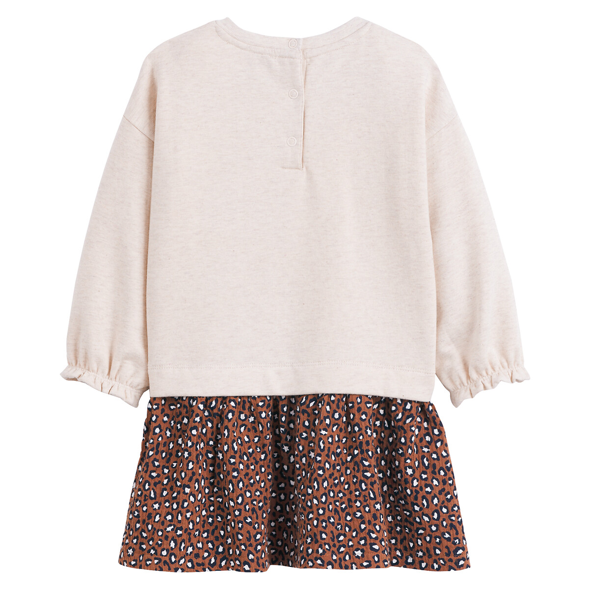 Robe manches longues effet 2 en 1 bi-matière beige chiné, LA REDOUTE COLLECTIONS