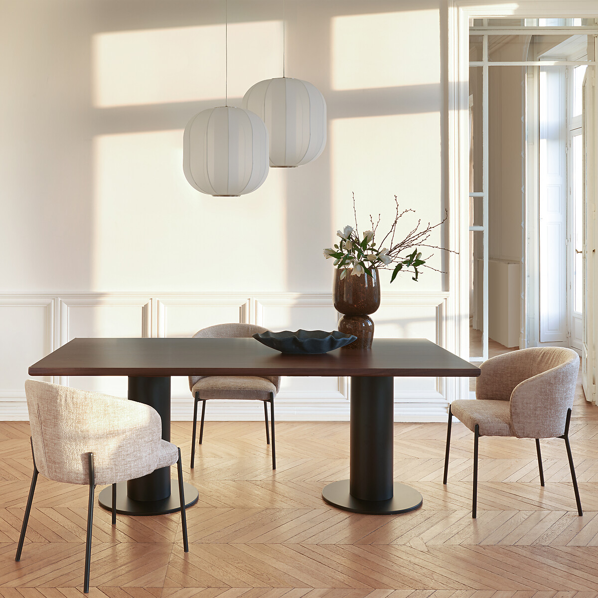 Plateau de table rectangulaire en plaqué noyer, longueur 200 cm, RECTO noyer, AM.PM