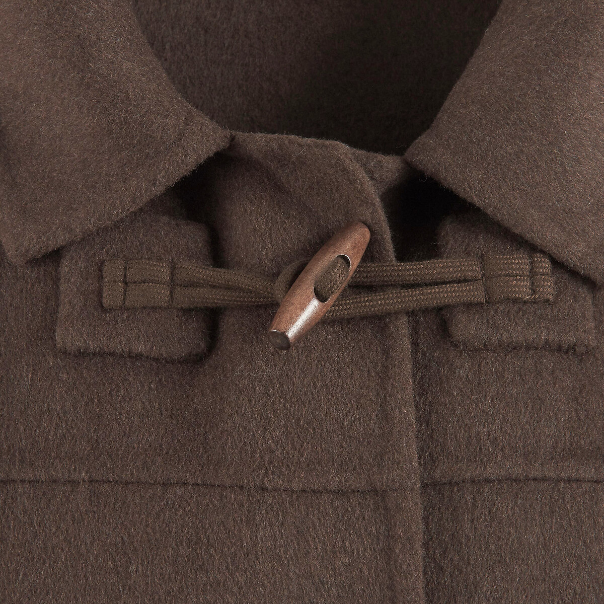 Manteau style duffle coat en laine majoritaire marron, LA REDOUTE COLLECTIONS