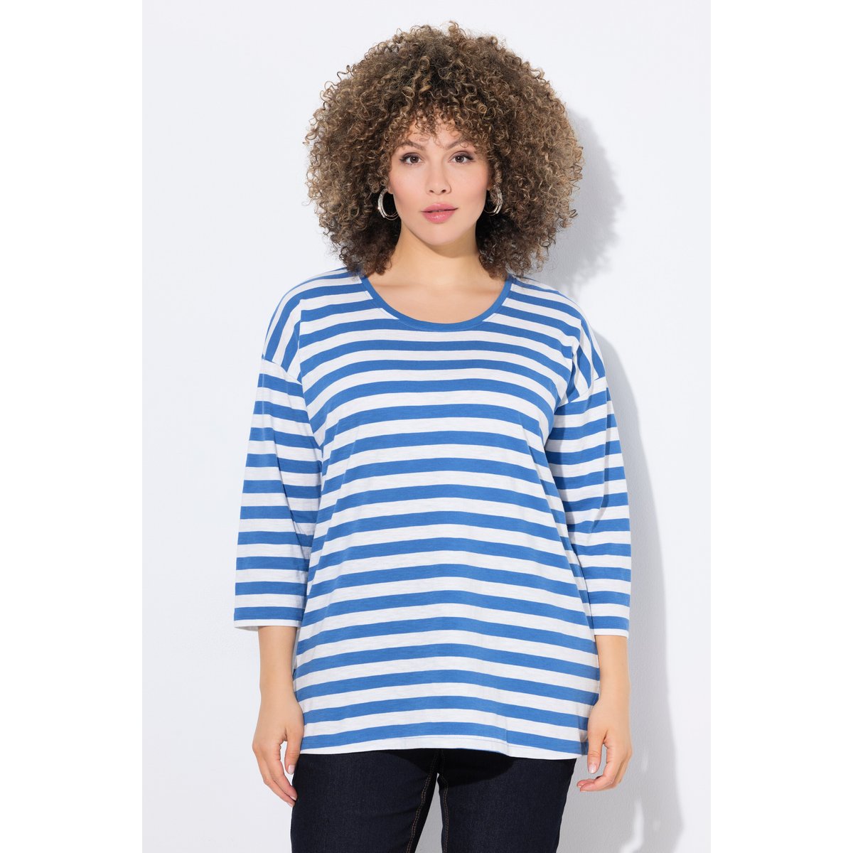 T-shirt oversize à rayures bleu égée, ULLA POPKEN