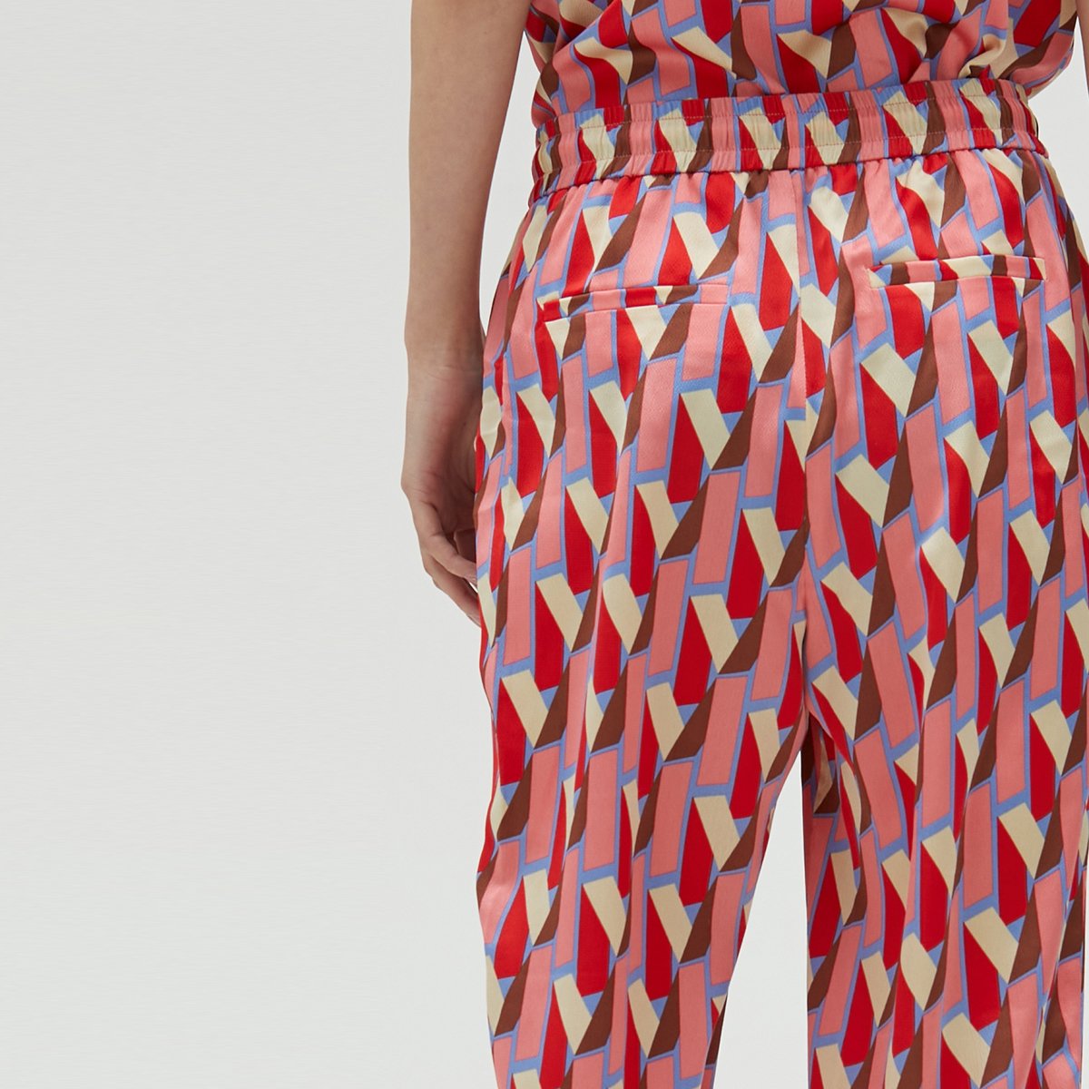 Pantalon chinos avec cordon de serrage rose clair, LOLA CASADEMUNT