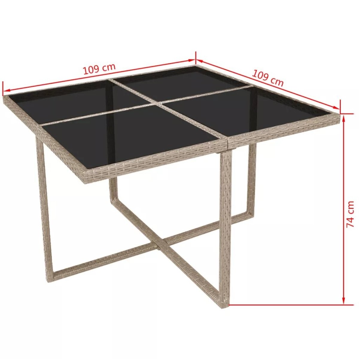 Salon de jardin encastrable en rotin beige, HOME MAISON