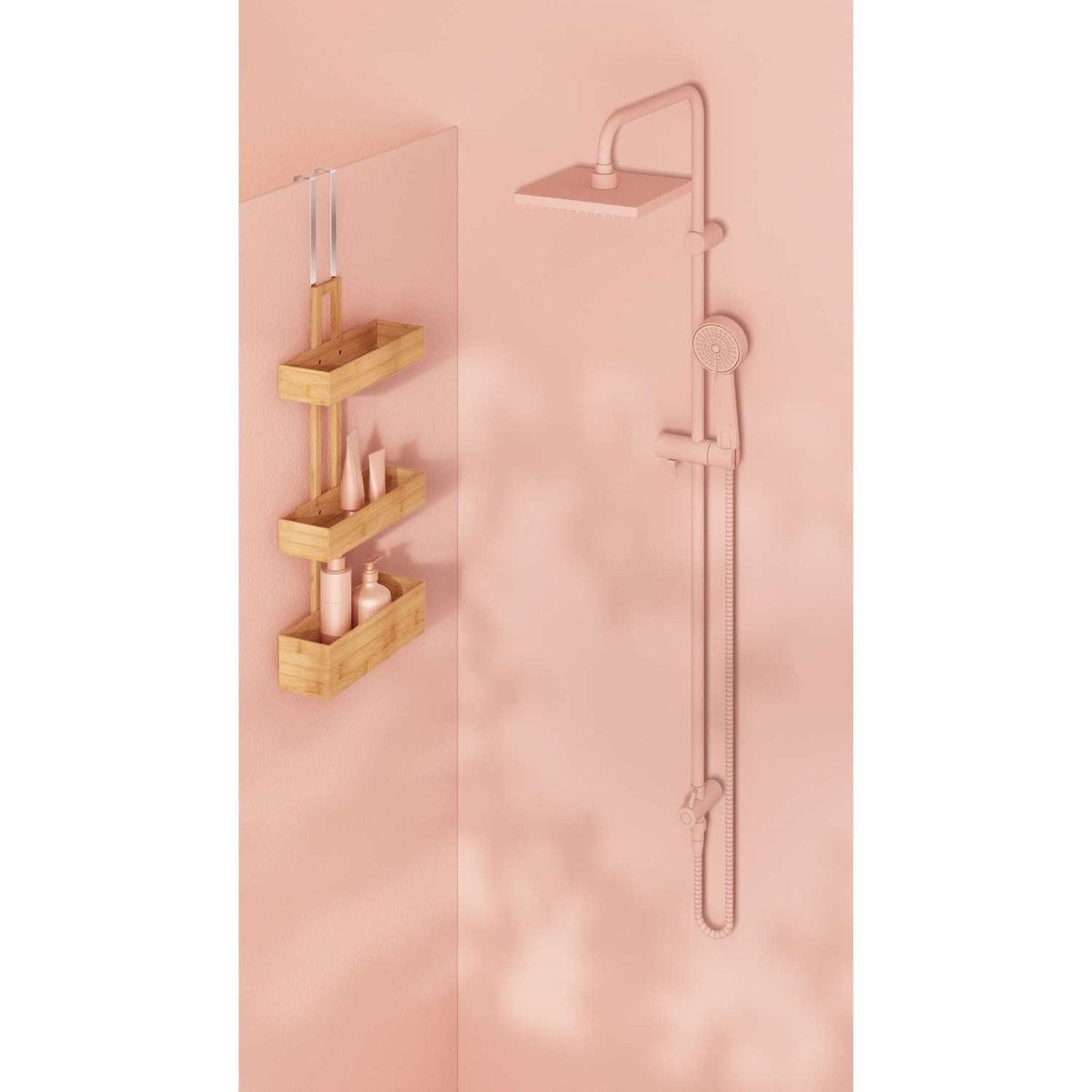 Etagère de porte 3 niveaux en bambou marron, ATMOSPHERA